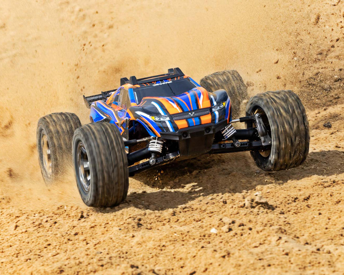 Traxxas - Rustler 4x4 VXL Brushless RTR 1/10 4WD Stadium Truck w/TQi 2.4GHz Radio & TSM, Naranja