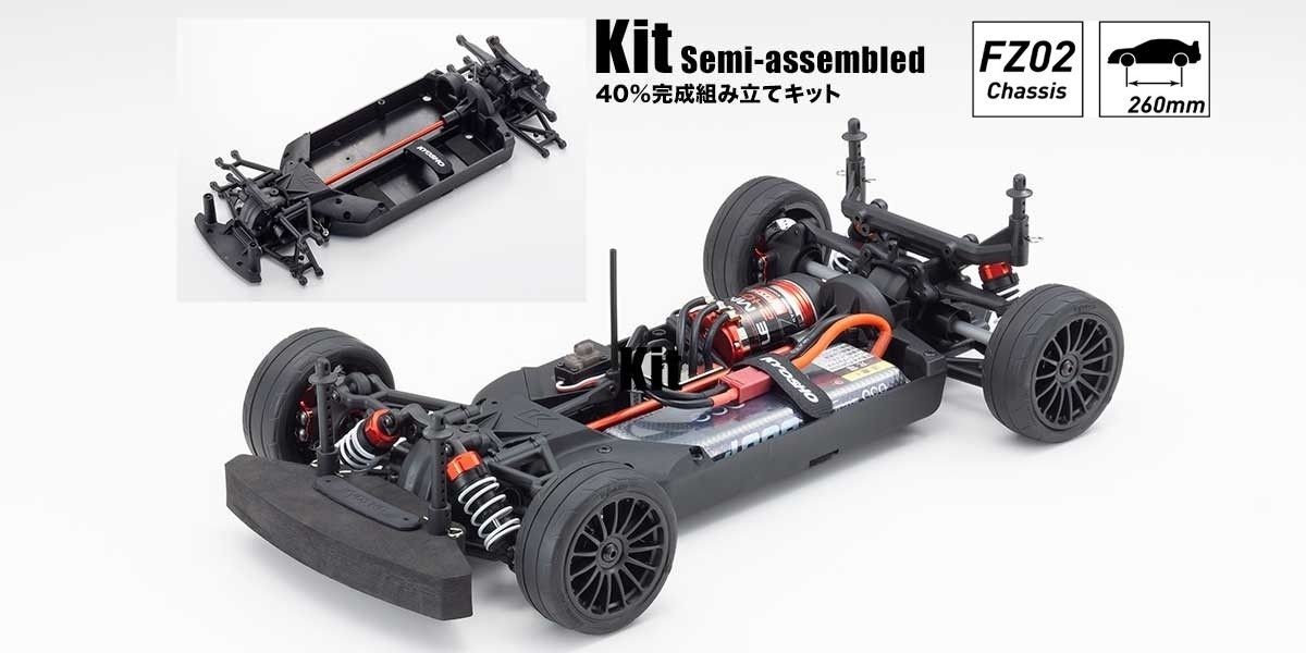 Kyosho - 1:10 Scale Radio Controlled Electric Powered 4WD Touring Car FAZER Mk2 FZ02 Chassis Kit