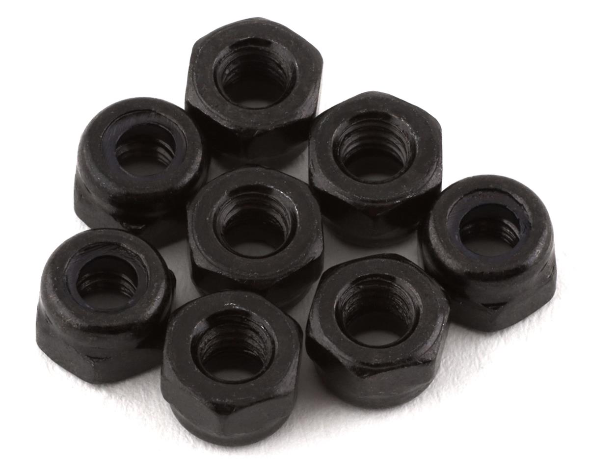 Traxxas - Nuts, 3mm nylon locking, black (8)