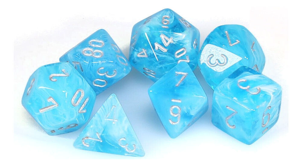 CHESSEX - Luminary Sky - Silver Polyhedral 7 - Dice Set