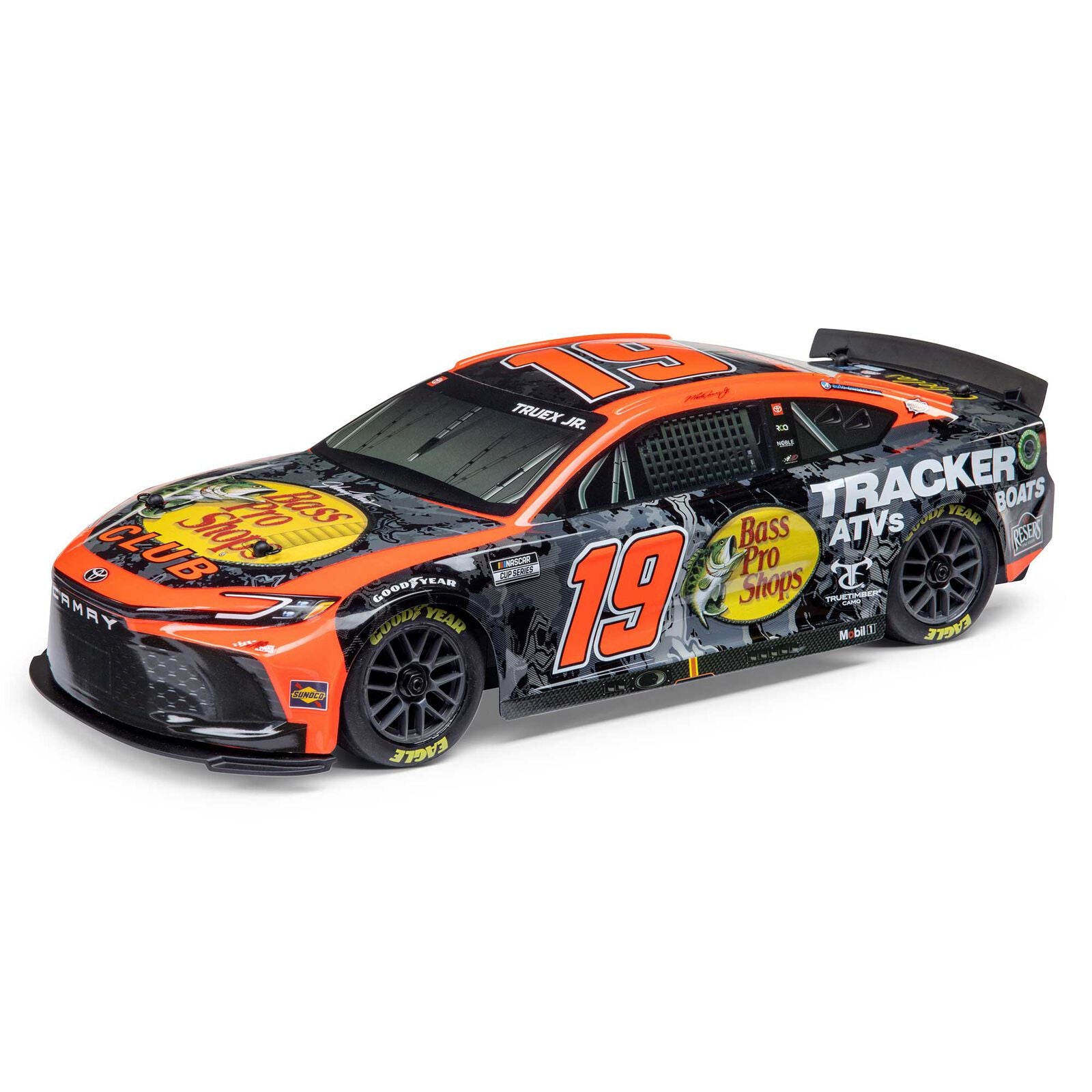 Team Losi - 1/12 NASCAR RC Racecar Martin Truex Jr. No. 19 2024 Bass Pro Toyota Camry 2S AWD RTR Brushed On-Road (Battery & Charger Included), Orange