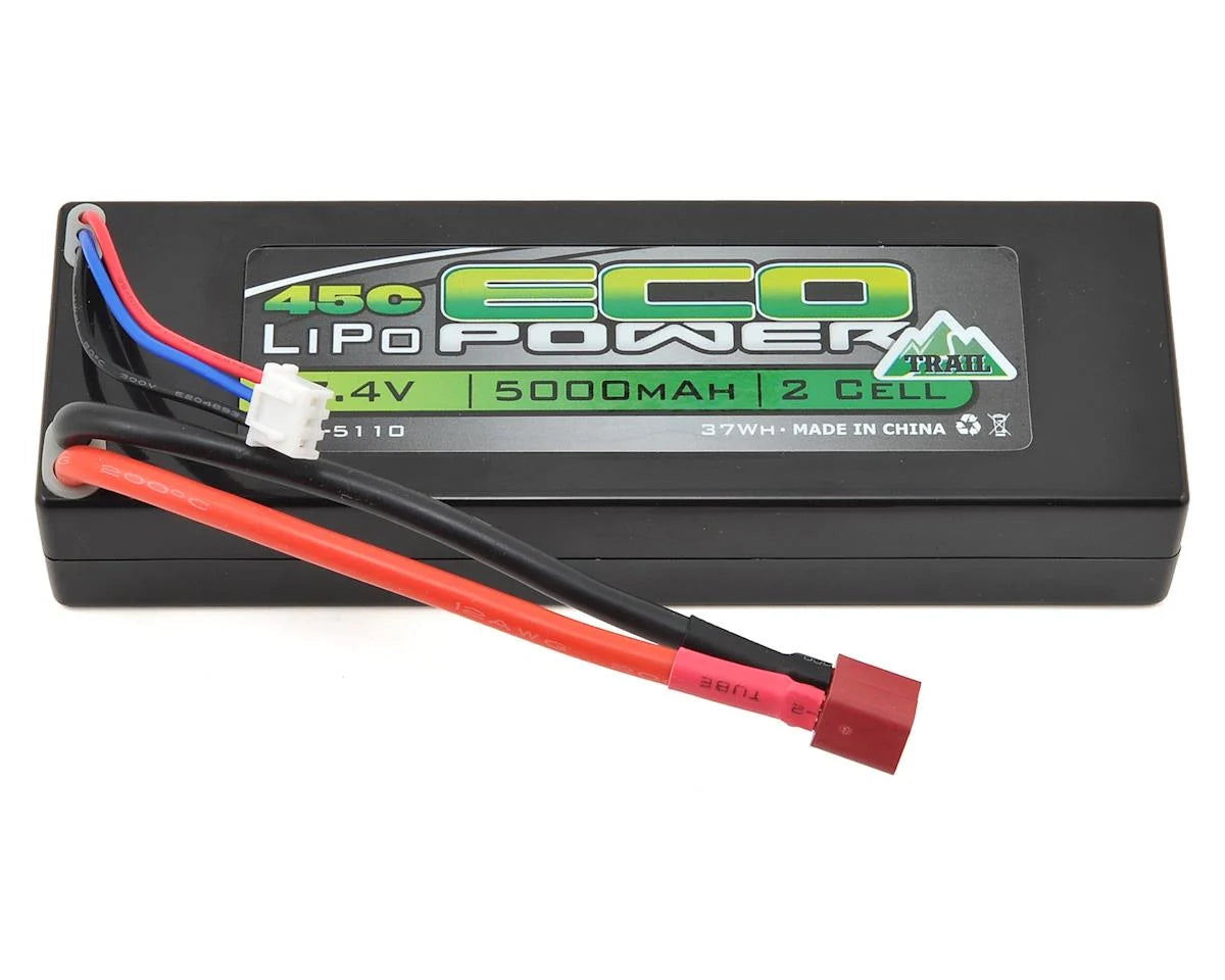 EcoPower - "Trail" 2S 45C Hard Case LiPo Battery (7.4V/5000mAh) (w/T-Style Connector)