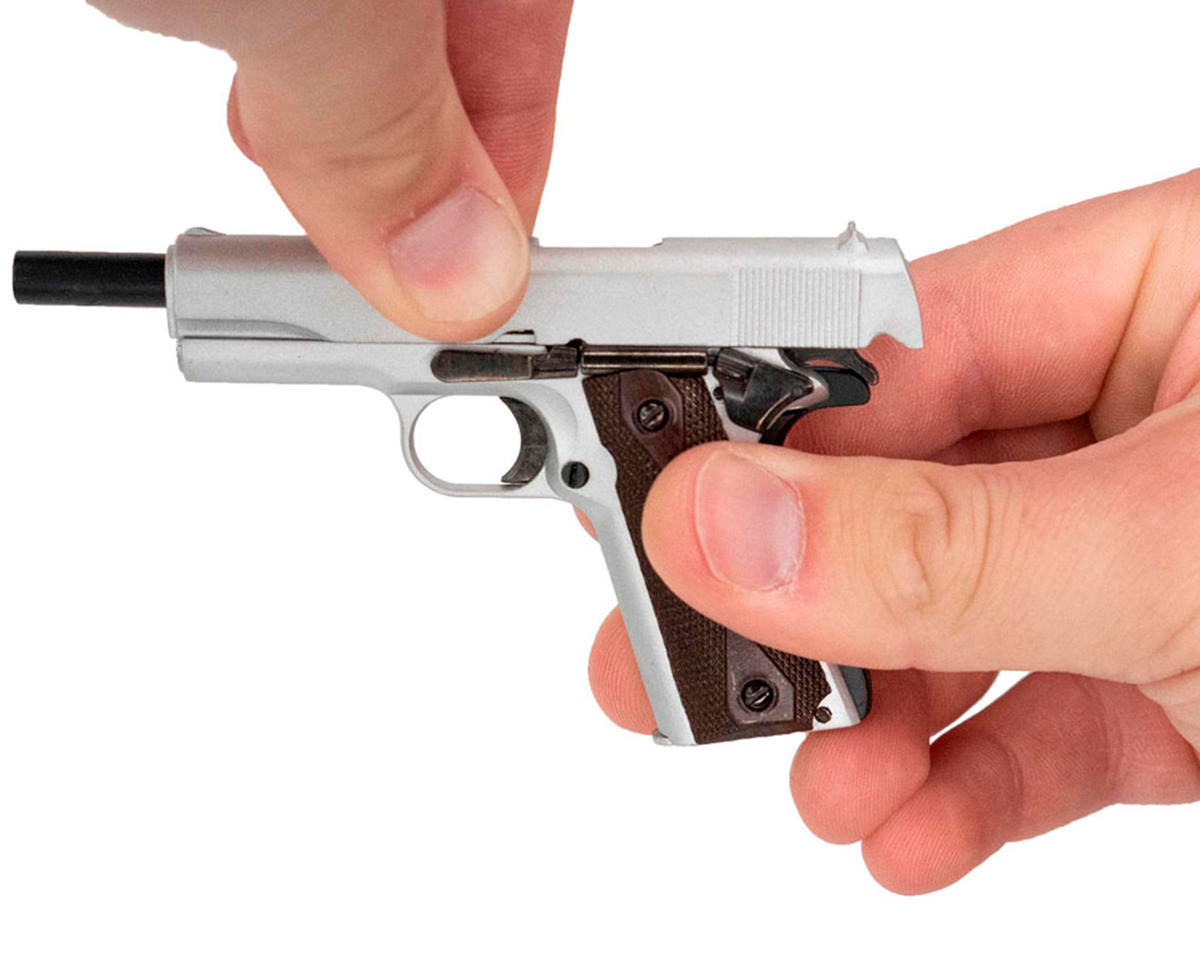 GoatGuns - Miniature 1/2.5 Scale Die-Cast 1911 Model Kit (Silver)