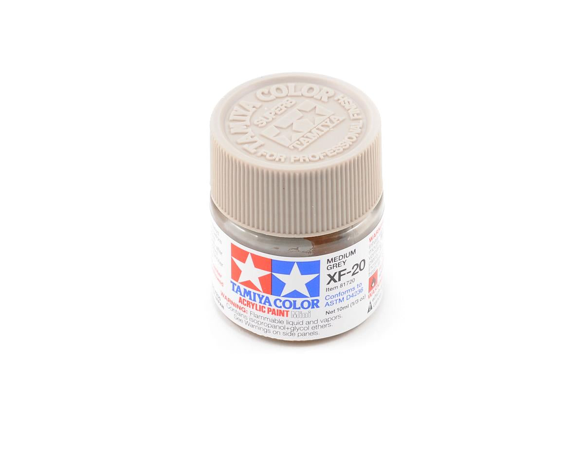 Tamiya - Acrylic Mini XF-20 Medium Grey Paint, 10ml Bottle