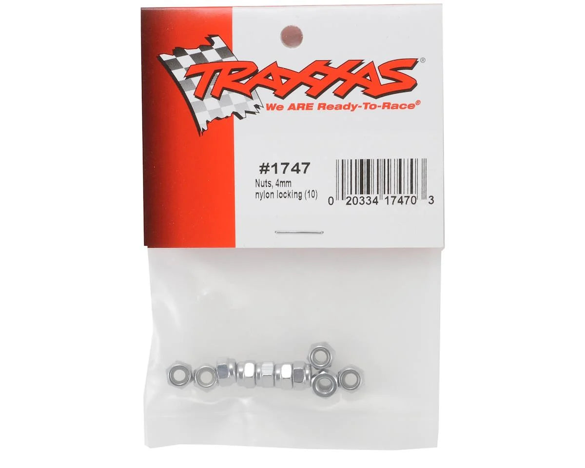 Traxxas - Nuts, 4mm nylon locking (10)