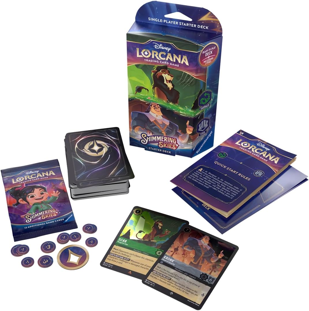 Ravensburger - Disney Lorcana: Shimmering Skies - Starter Deck (Emerald & Steel)