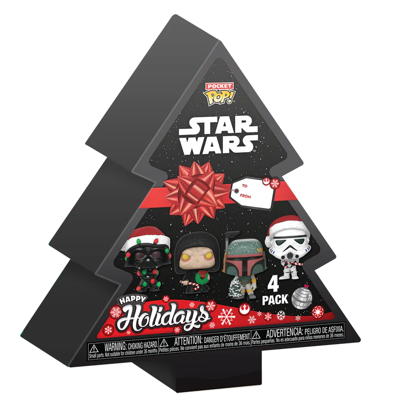 Funko Pocket Pop: Star Wars - Caja De Arbol De Navidad 4 Pack