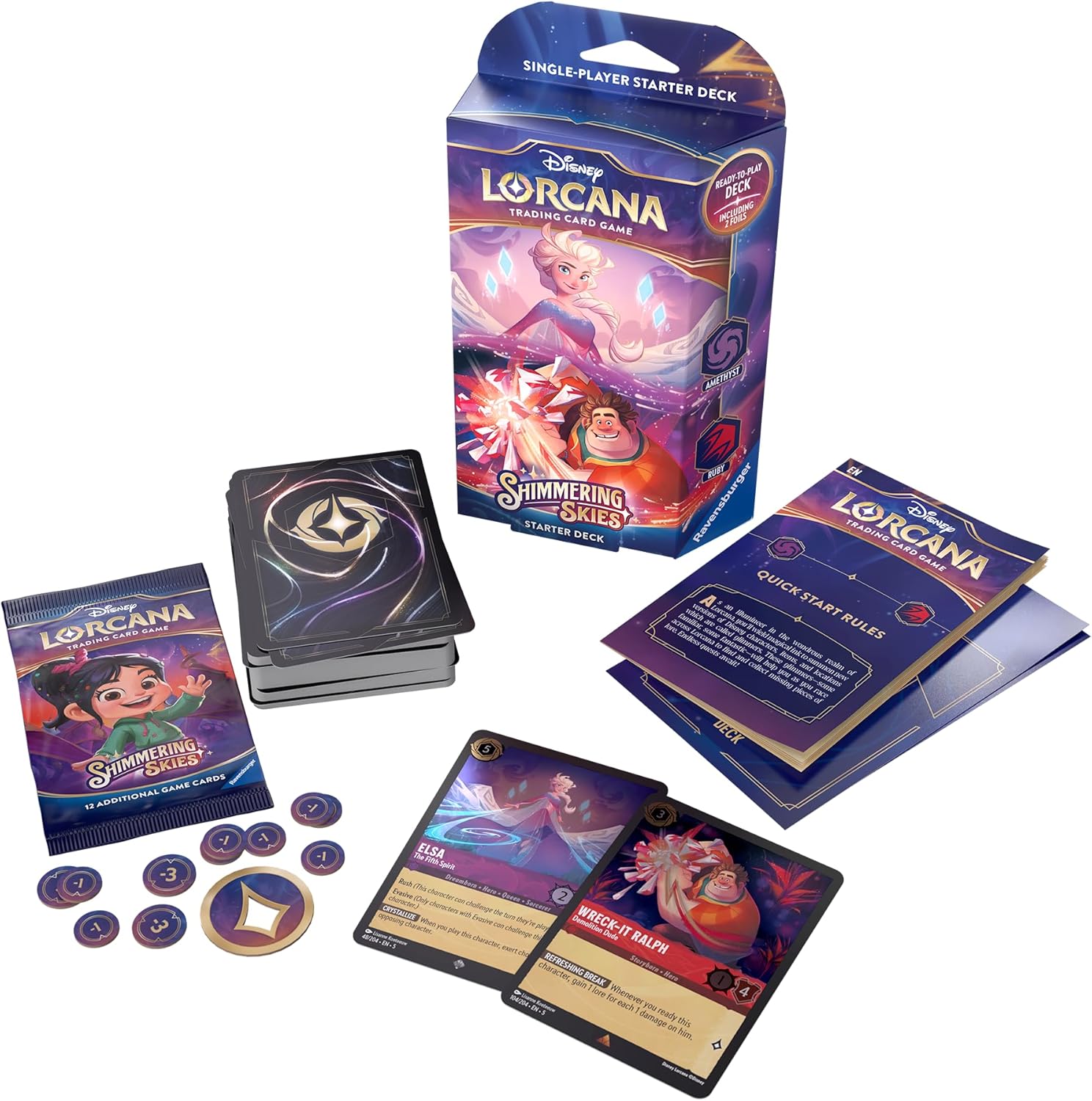 Ravensburger - Disney Lorcana: Shimmering Skies - Starter Deck (Amethyst & Ruby )