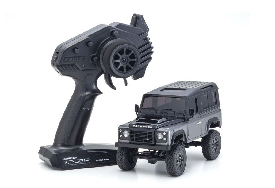 Kyosho - MINI-Z 4X4 Series Ready Set Set Land Rover Defender 90 Autobiography Corris Gray / Santorini Black