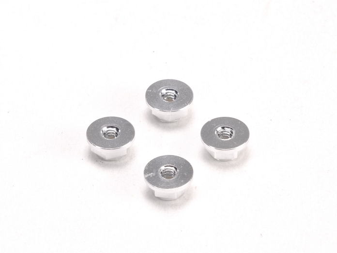 PN Racing - Alm. 2mm Flanged Wheel Lock Nut - Silver