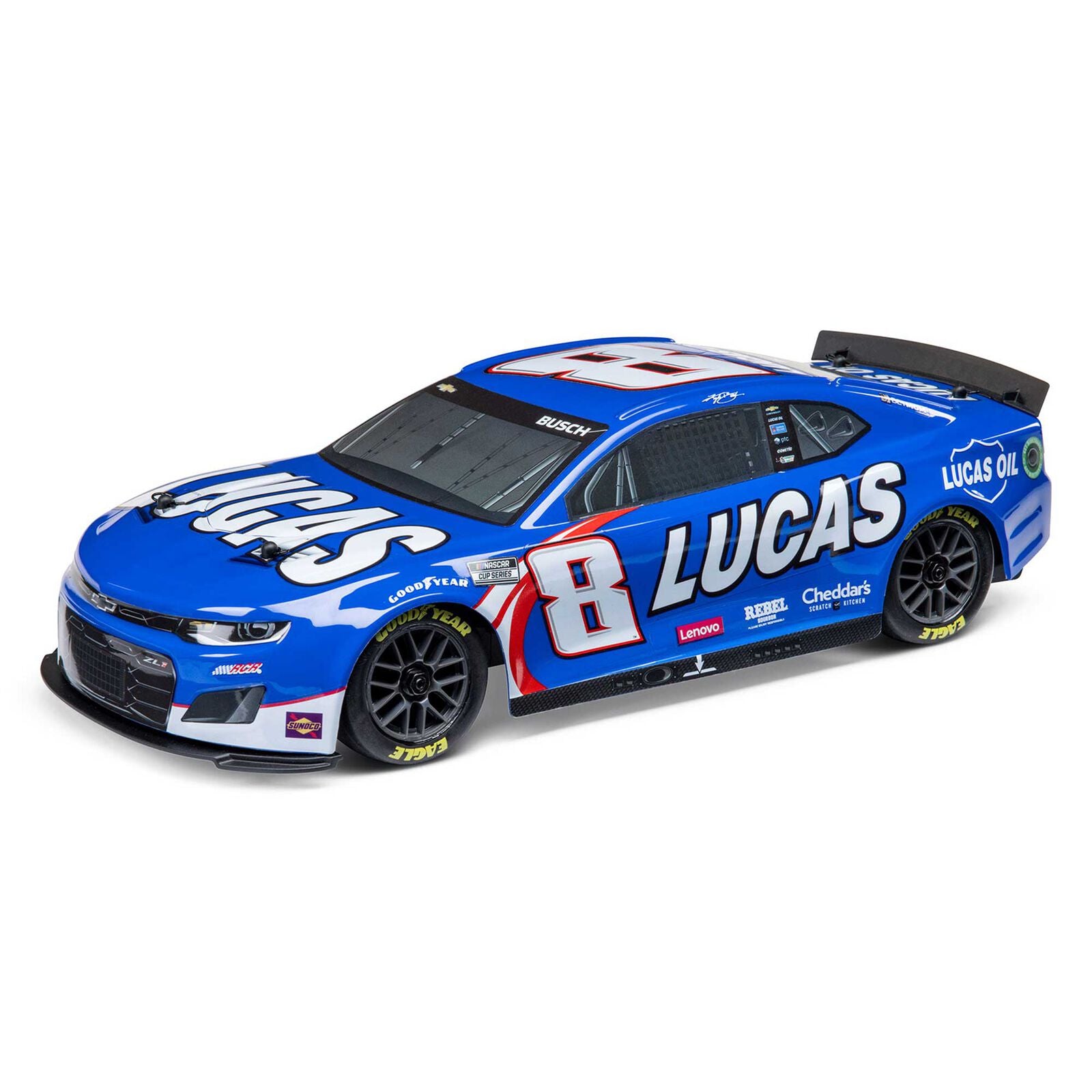 Team Losi - 1/12 NASCAR RC Racecar Kyle Busch No. 8 2024 Lucas Oil Chevrolet ZL1 Camaro 2S AWD RTR Brushed On-Road (Battery & Charger Included), Blue