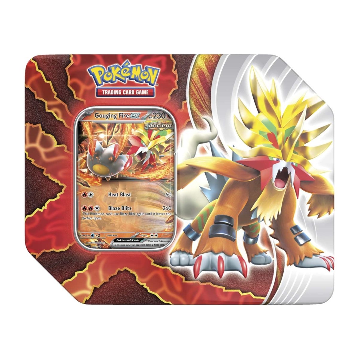 Pokémon TCG: Paradox Destinies Tin Case - Gouging Fire EX (Inglés)