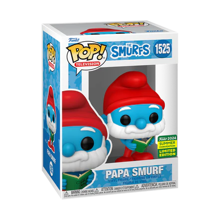 FUNKO POP TV: Los Pitufos - Papá Pitufo con Libro Magico Exclusivo SDCC 2024, #1525