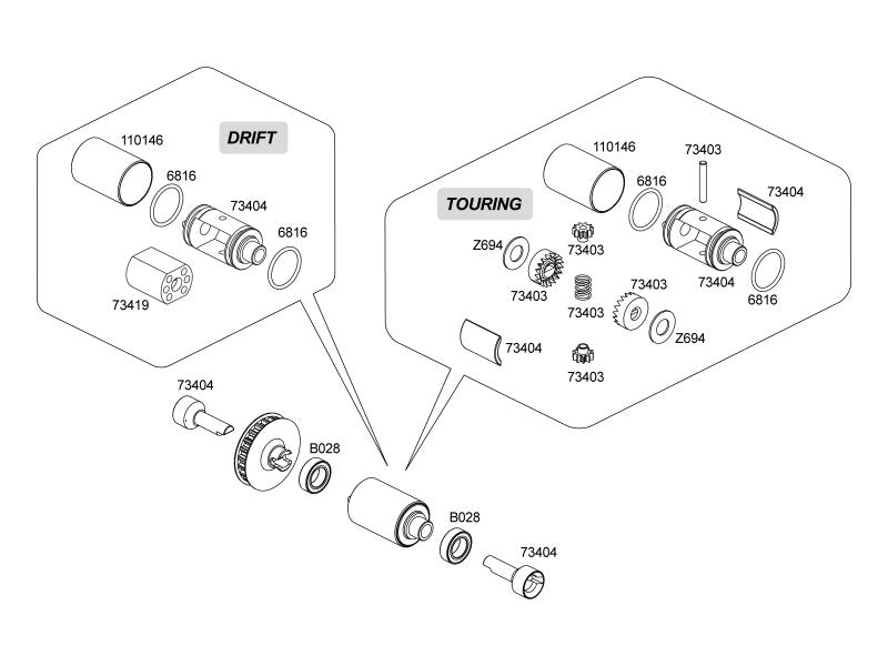 HPI Racing - Servo Arm Set, Front Driveshafts, Diff Output Cups, Micro RS4