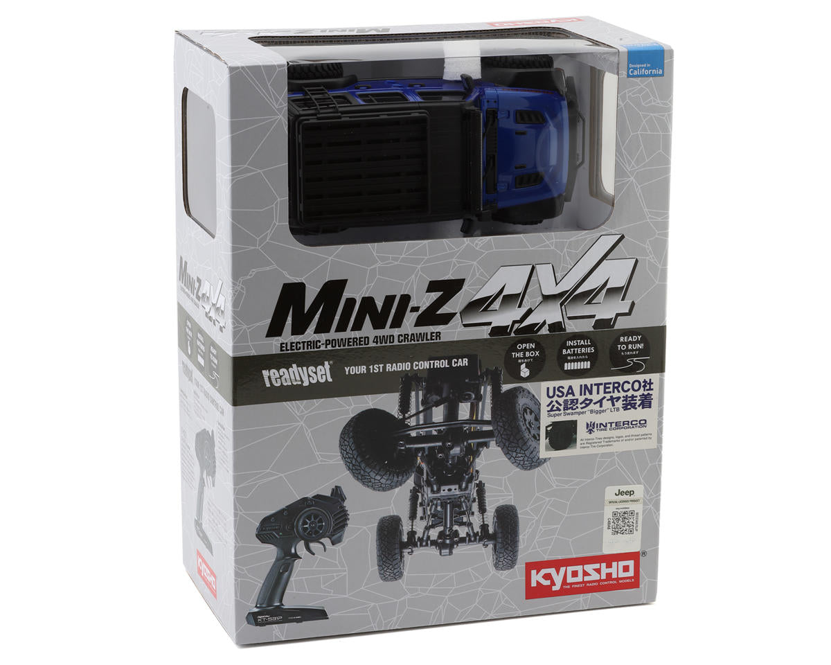 Kyosho - MINI-Z 4X4 Series Ready Set JeepⓇ Wrangler Unlimited Rubicon with Accessory parts Ocean Blue Metallic