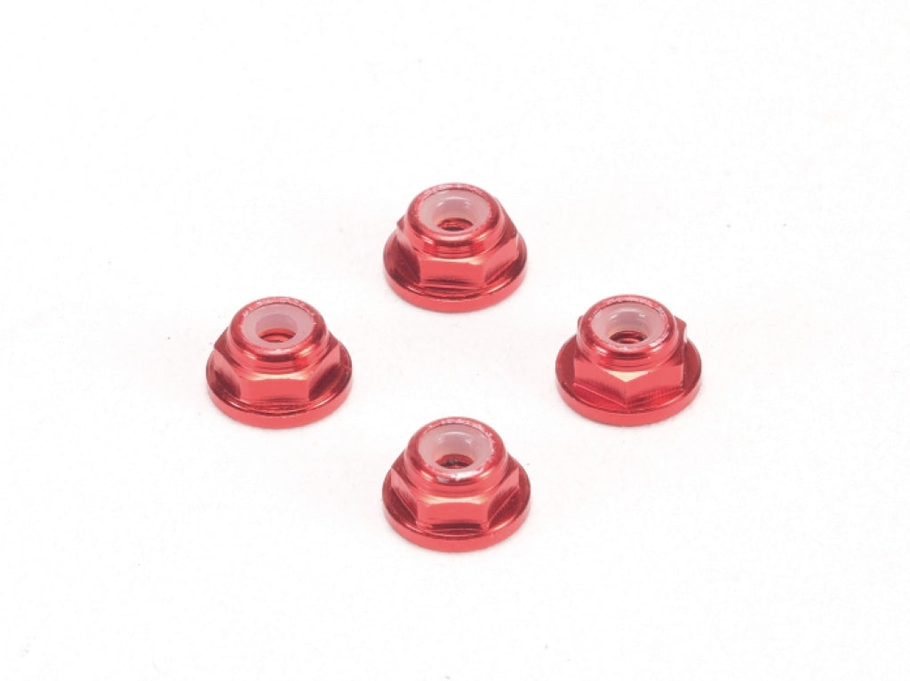 Pn Racing - Alm. 2Mm Flanged Wheel Lock Nut Red En Existencia