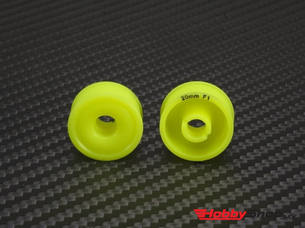 Pn Racing - Mini-Z 2Wd Machine Delrin Cut Yellow Formula 8.5X20Mm Flanged Wheel F1 En Existencia