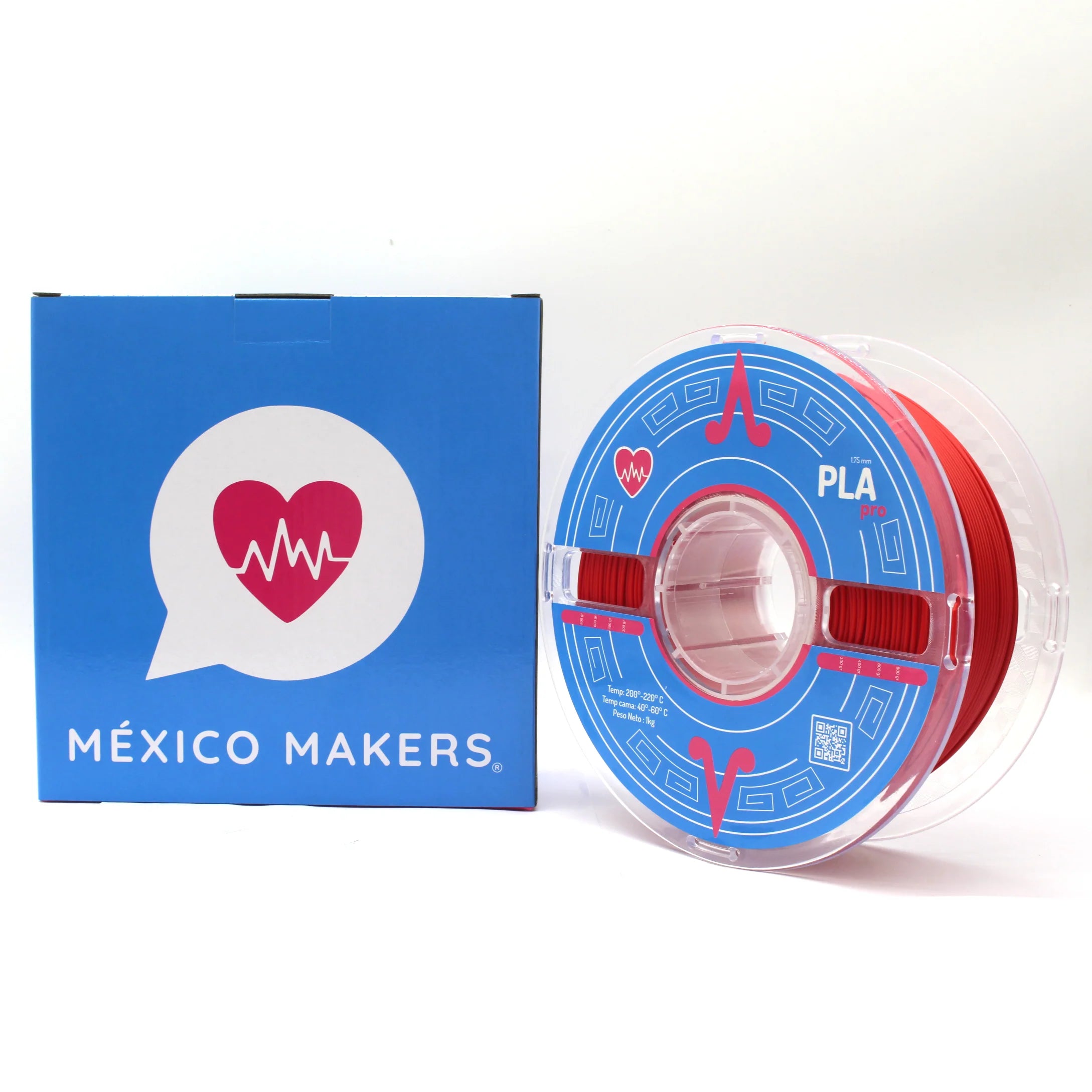 México Makers - Filamento PLA PRO Rojo Nochebuena para Impresora 3D