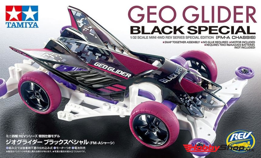 Tamiya - 1/32 Rev Mini 4Wd Geo Glider Black Special Kit W/ Fm-A Chassis En Existencia