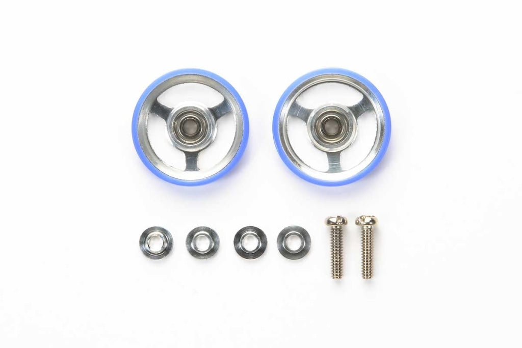 Tamiya - Jr Mini 17Mm Aluminum Rollers With Plastic Rings En Existencia