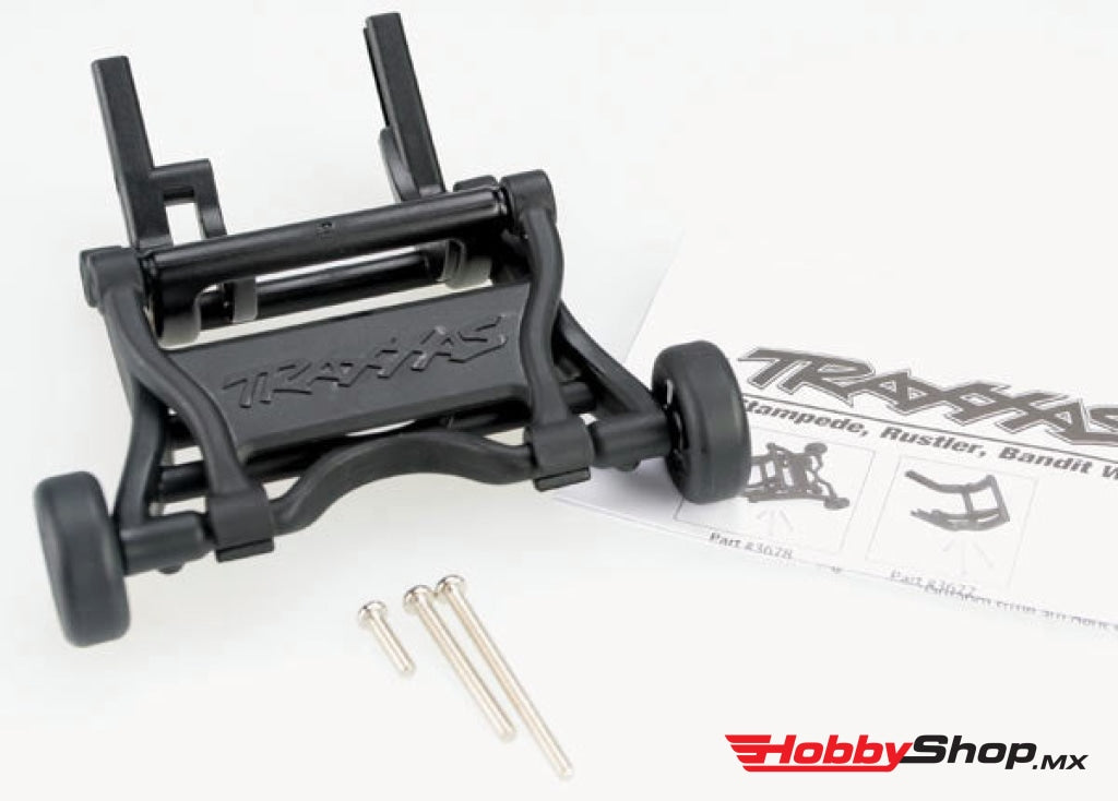 Traxxas - Barra Con Ruedas Ensamblada (Negra) (Se Adapta A Las Series Slash® Stampede® Rustler®