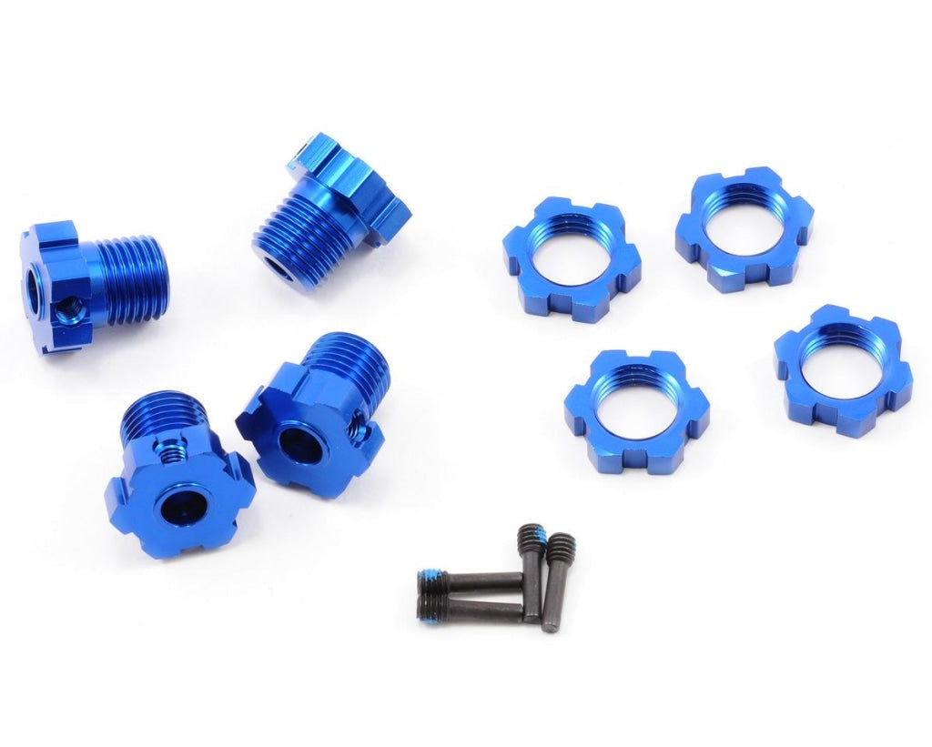 Traxxas - Ejes De Rueda Ranurados 17Mm (Anodizado Azul) (4) En Existencia