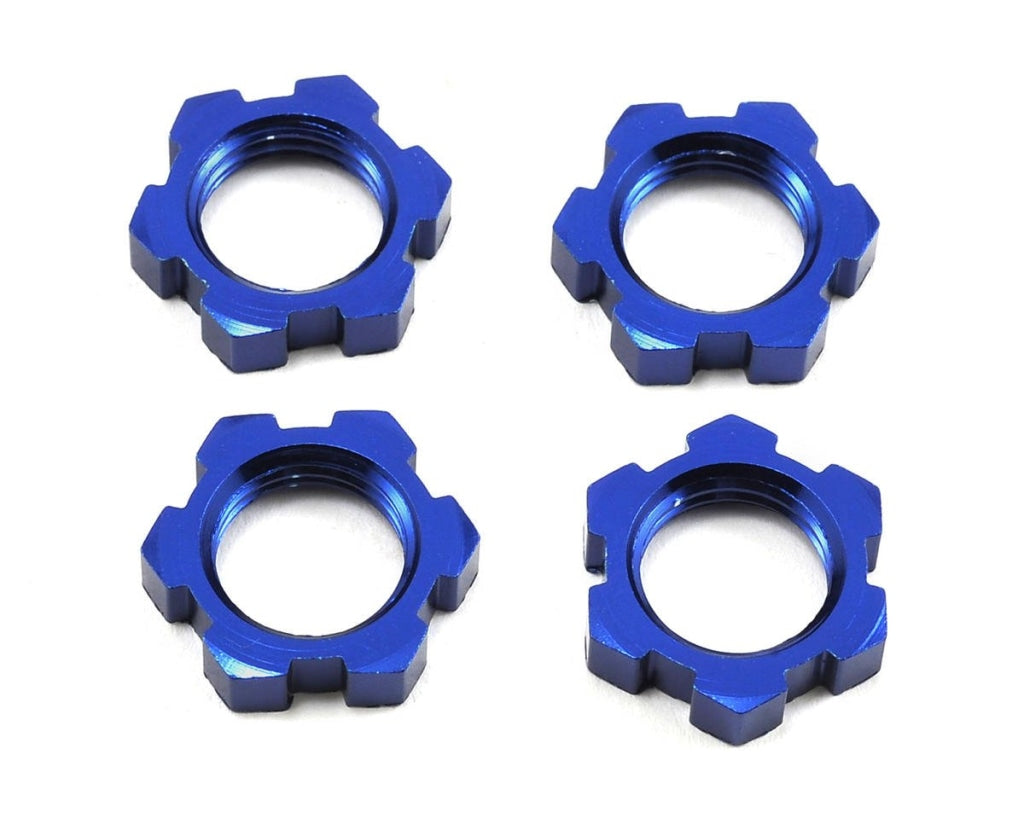 Traxxas - Tuercas De Rueda Rasuradas 17Mm Dentadas (Anodizado Azul) (4) En Existencia